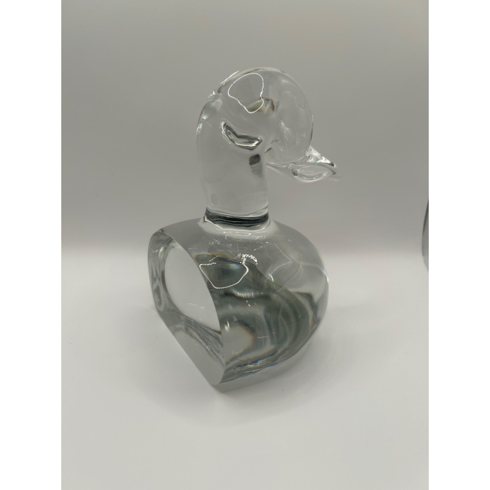 RARE Crystal duck bookend figurine high quality Dimpled Eyes 6.5 in tall - Picture 12 of 16